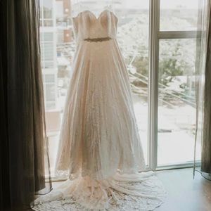 Mikaella Bridal A-Line wedding dress and veil